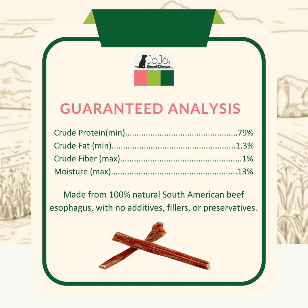 All-Natural Beef Gullet Stick Dog Treats – Delicious & Nutritious, Healthy Chews – 6 Inches (25/case)