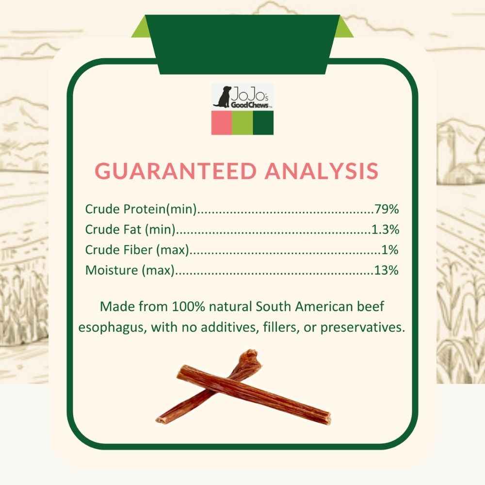 All-Natural Beef Gullet Stick Dog Treats – Delicious & Nutritious, Healthy Chews – 6 Inches (10-Pack)