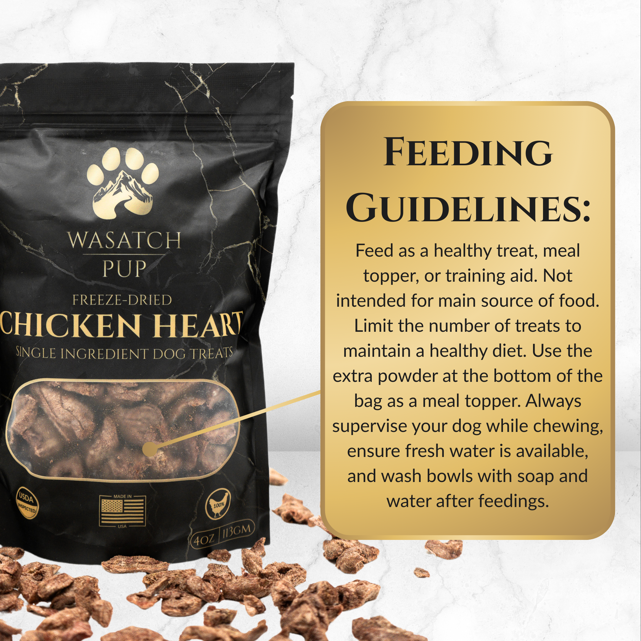 Freeze-Dried Chicken Heart - The Good Boy Bureau