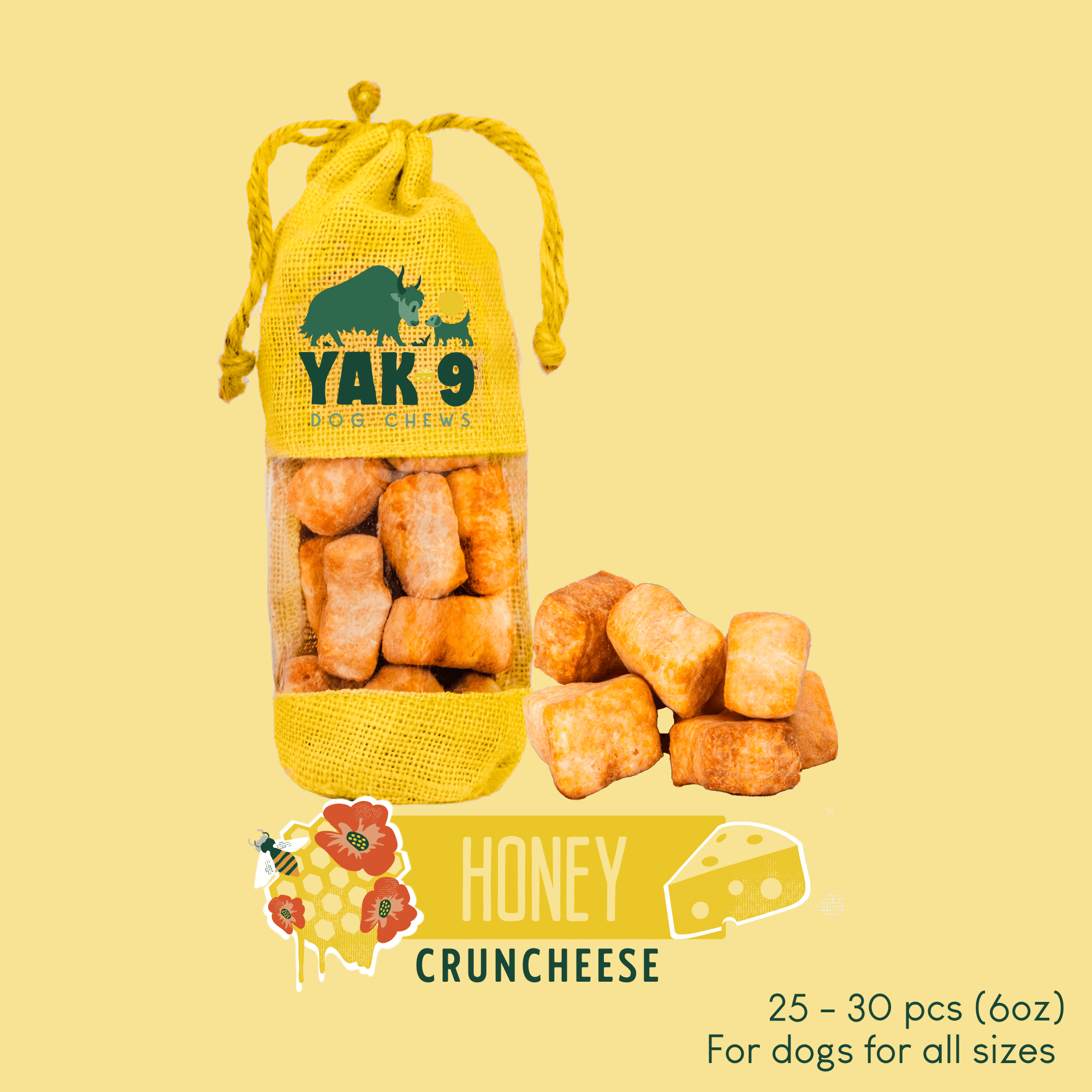 CrunCheese Yak Cheese Treats for Dogs - 6 oz - The Good Boy Bureau