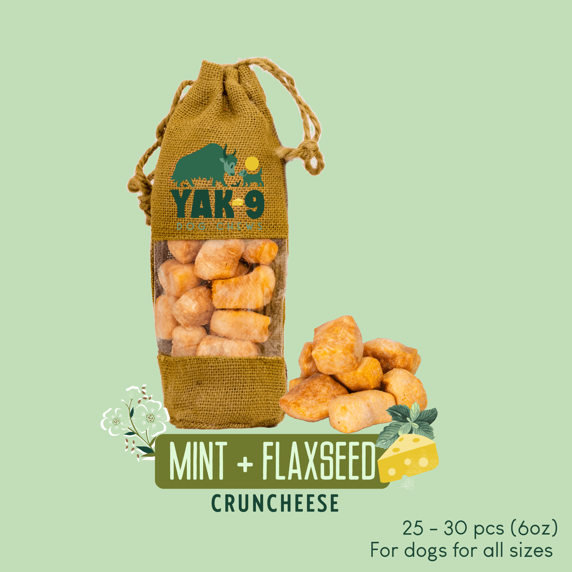 CrunCheese Yak Cheese Treats for Dogs - 6 oz - The Good Boy Bureau