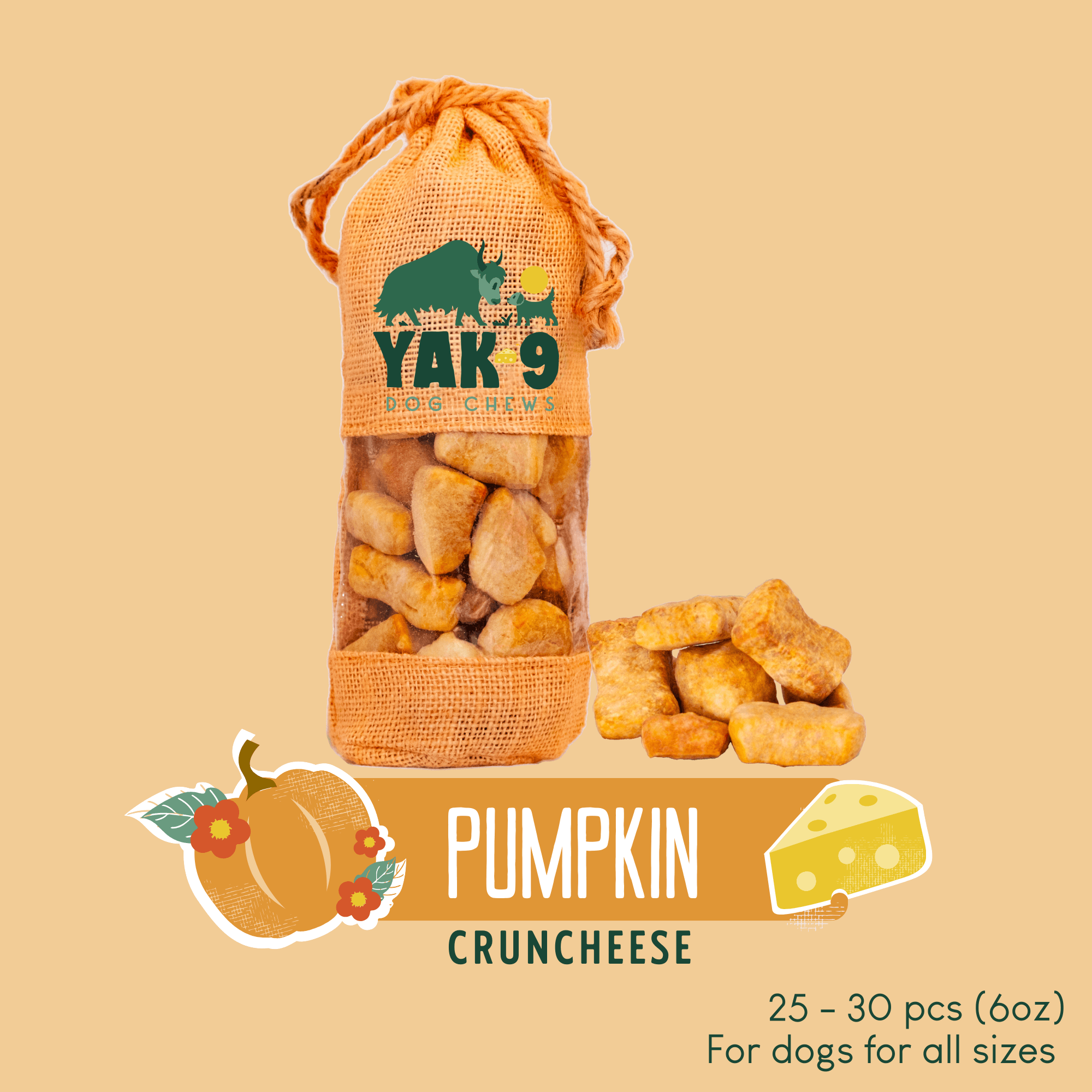 CrunCheese Yak Cheese Treats for Dogs - 6 oz - The Good Boy Bureau