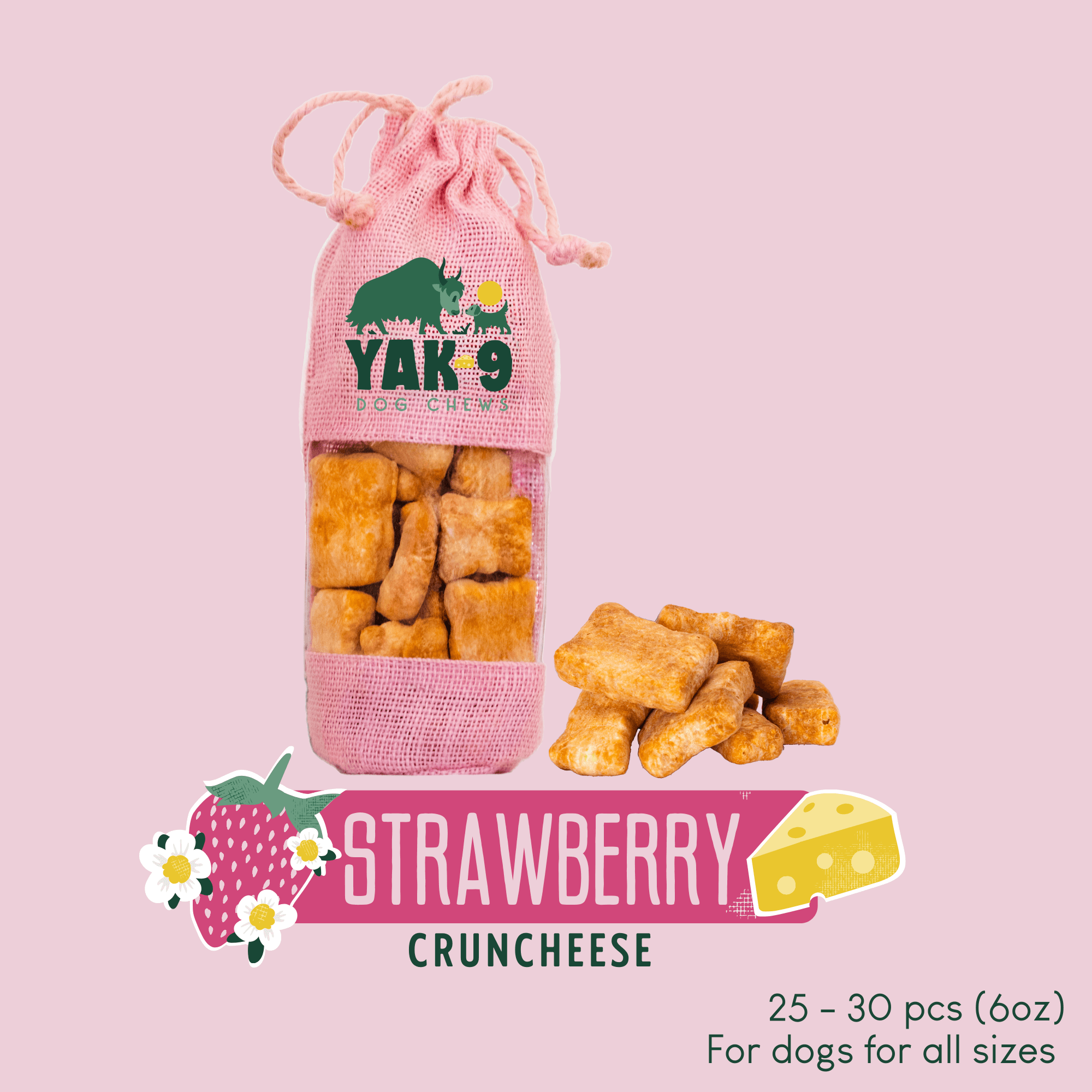 CrunCheese Yak Cheese Treats for Dogs - 6 oz - The Good Boy Bureau