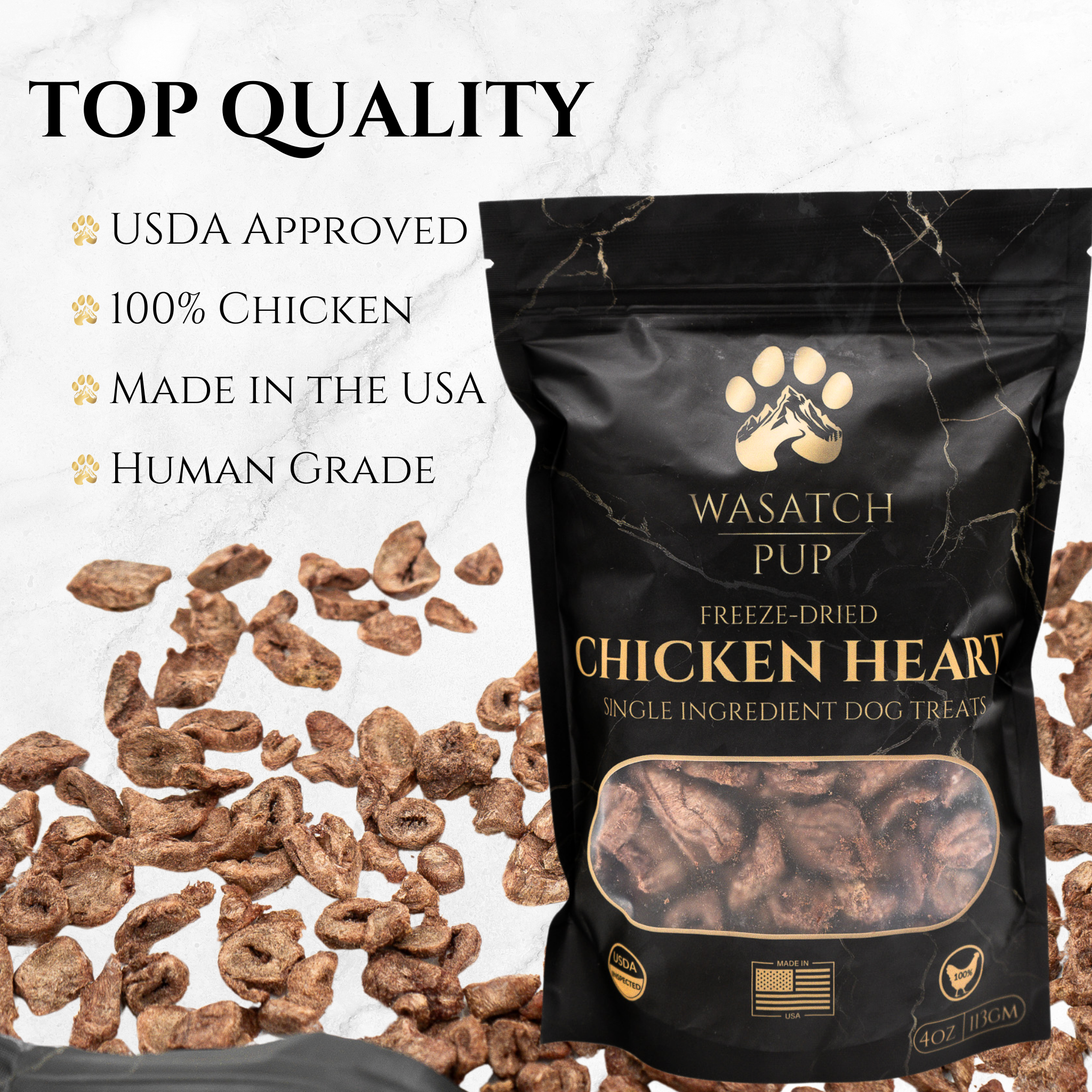 Freeze-Dried Chicken Heart - The Good Boy Bureau