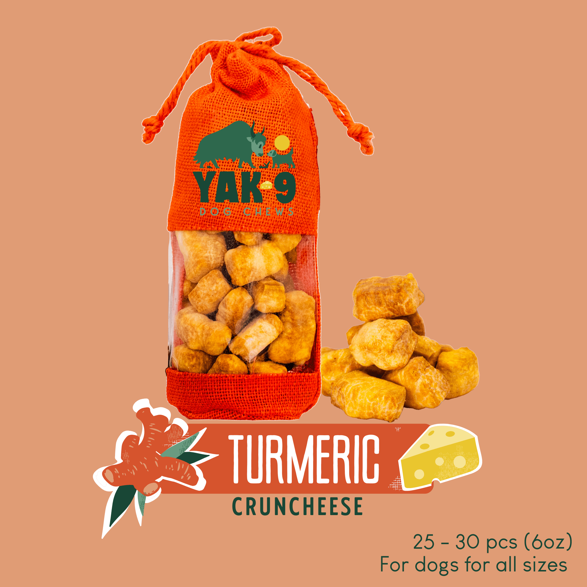 CrunCheese Yak Cheese Treats for Dogs - 6 oz - The Good Boy Bureau