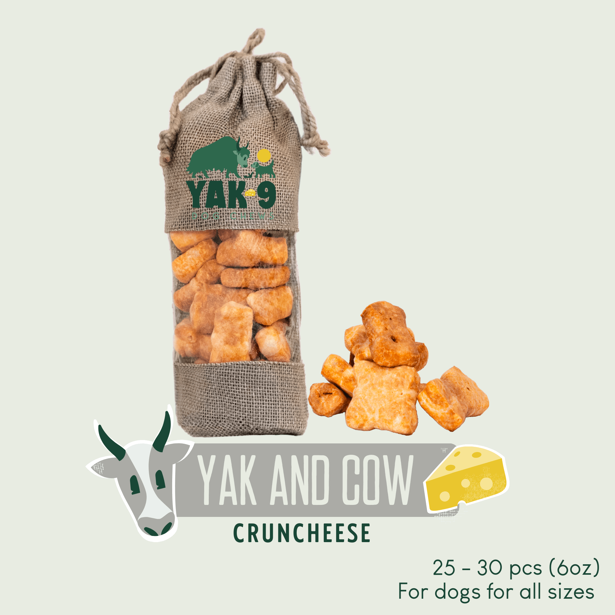 CrunCheese Yak Cheese Treats for Dogs - 6 oz - The Good Boy Bureau