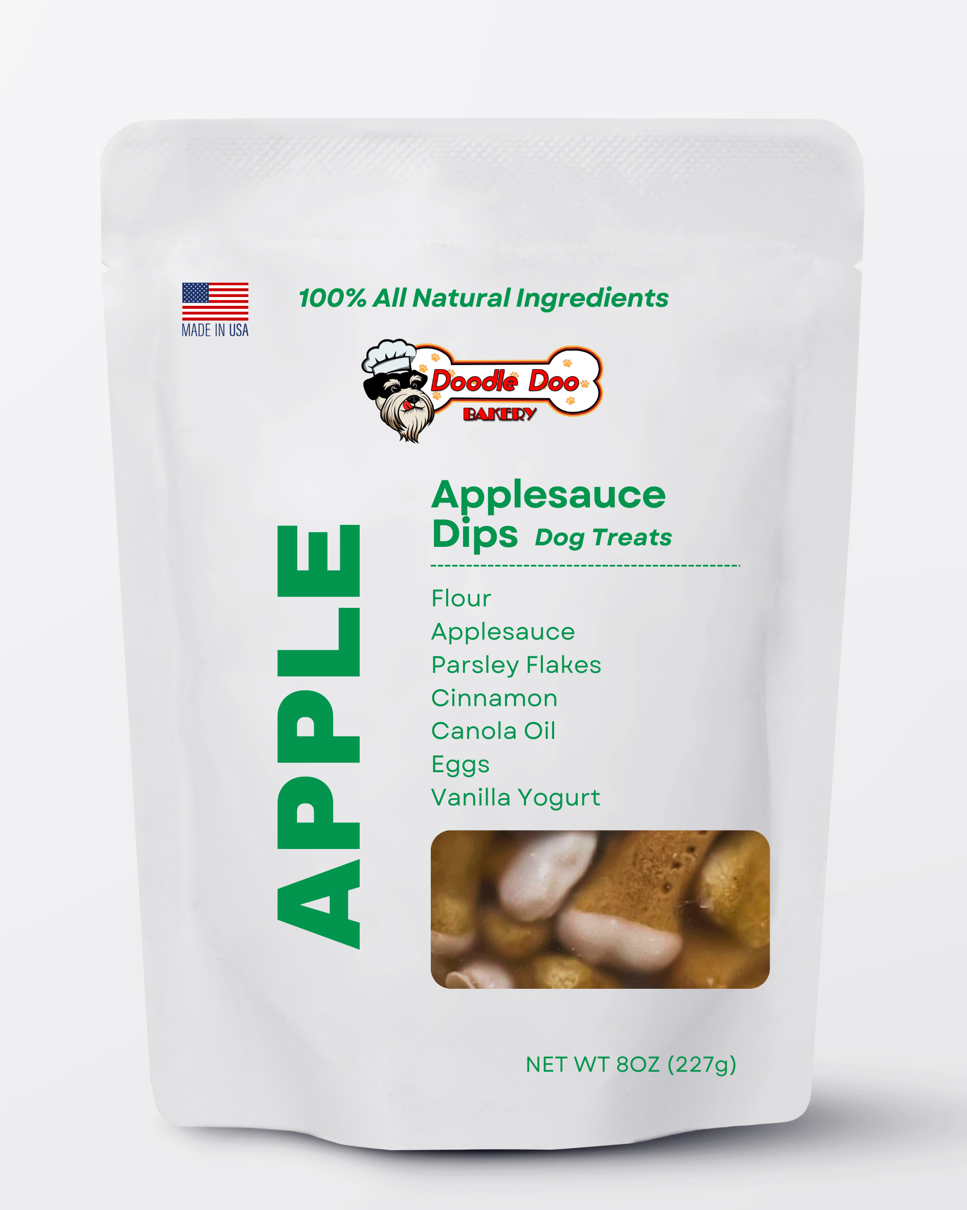 Homemade Dog Treats - 🍏 Applesauce Dips Treat 1/2lb 🍦 - The Good Boy Bureau