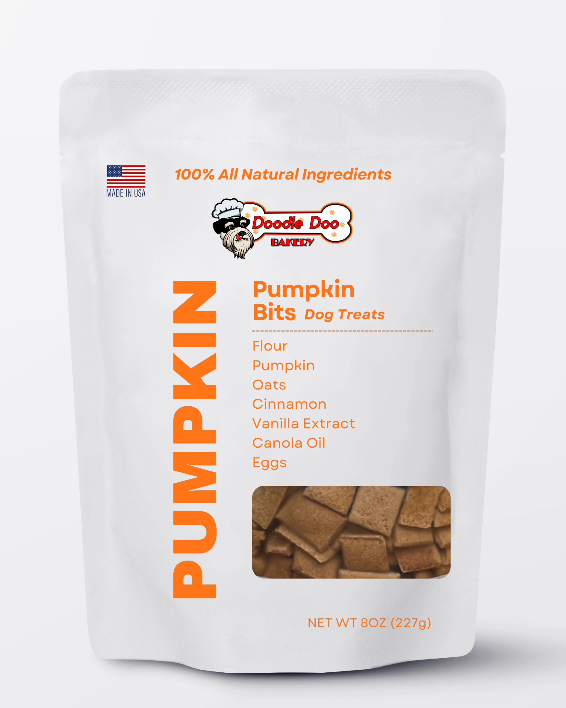Homemade Dog Treats - 🎃 Pumpkin Bits Dog Biscuits 1/2lb - The Good Boy Bureau