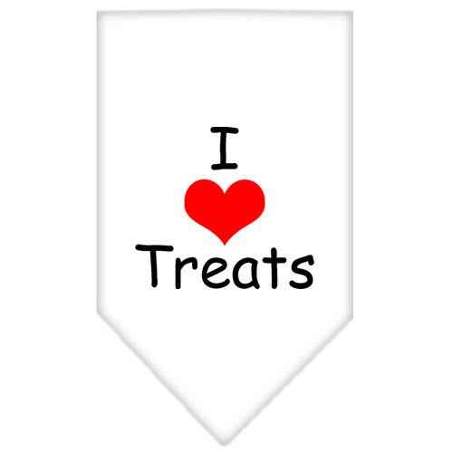 Pet and Dog Bandana Screen Printed, "I Love Treats"
