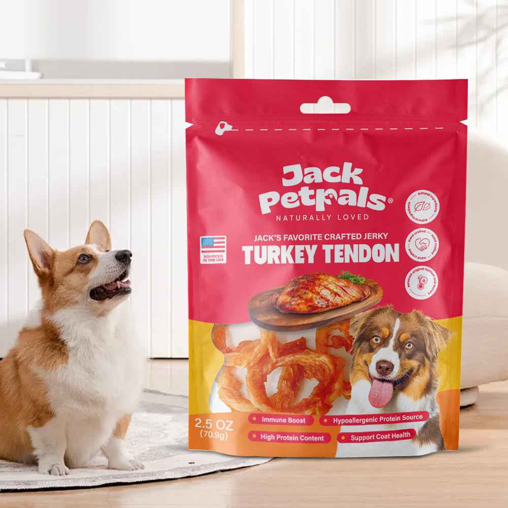 Jack PetPals Handcrafted Jerky Turkey Tendon Dog Treats (2.5oz)
